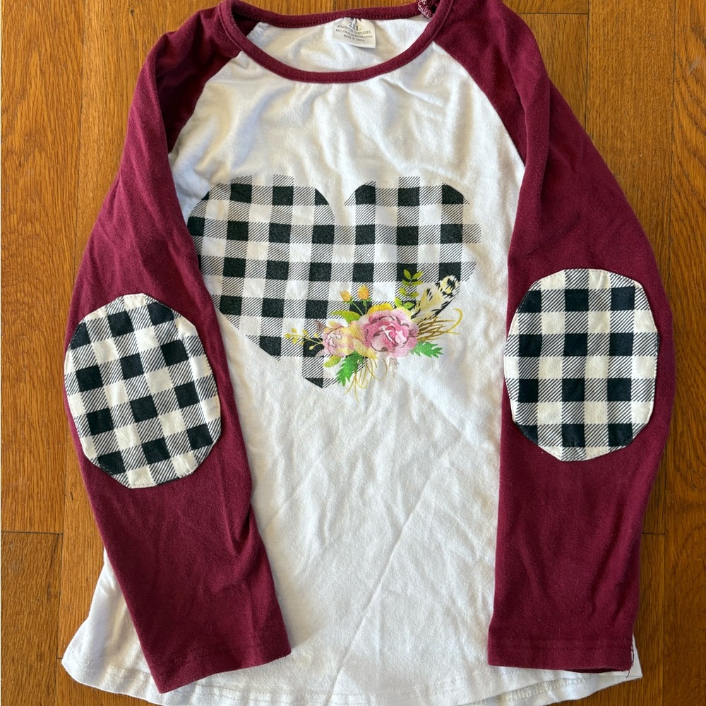 Sparkle in Pink Shirt with Heart Design - perfect for Valentines Day